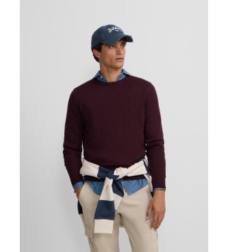 Silbon para hombre. 133599 Jersey classic cuello redondo burdeos (M), Casual, Algodón