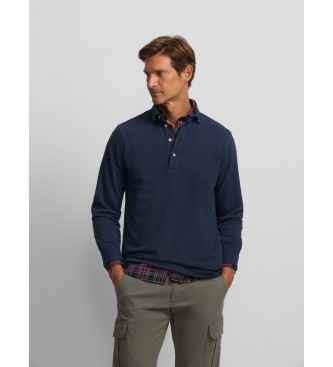 Silbon para hombre. 136608 Polo liso manga larga marino (S), Casual, Algodón