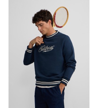 Silbon para hombre. 133892 Sudadera retro lettering marino (S), Casual, Algodón