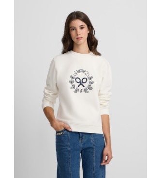 Silbon para mujer. 135153 Sudadera raqueta corazón beige (S), Casual, Algodón