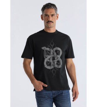 Six Valves para hombre. 551661617 Camiseta Serpiente negro (M), Casual, Algodón, Manga corta
