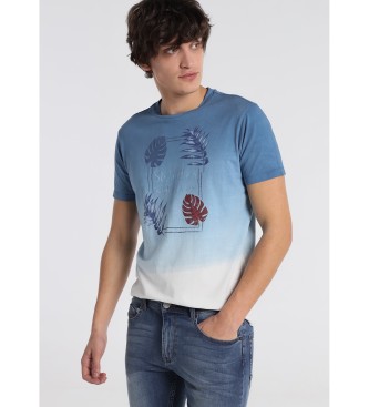 Six Valves para homem. T-shirt azul Dye Water Deep Dye Six Valves