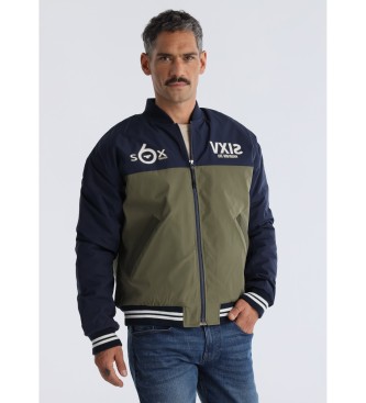 Six Valves para hombre. 580251655 Cazadora bicolor block S6X verde (L), Casual, Poliéster