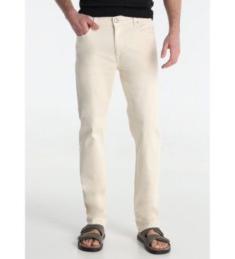 Six Valves para hombre. 500101402 Jeans Tejido twill beige (40), Casual, Algodón, Denim