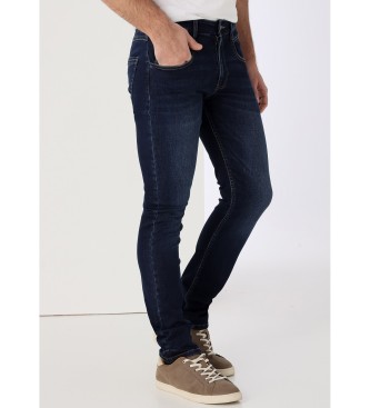 Six Valves para hombre. 500181430 Jeans Slim fit marino (34), Casual, Algodón, Denim