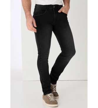 Six Valves para hombre. 500181404 Jeans Slim fit negro (32), Casual, Algodón, Denim
