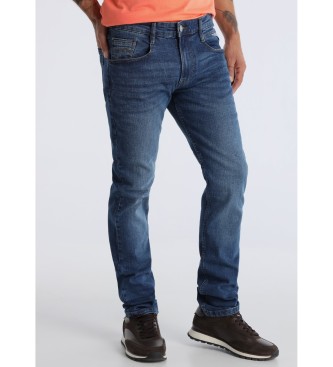 Six Valves para hombre. 500181672 Jeans Slim Tiro Medio Cross azul (34), Casual, Algodón, Denim