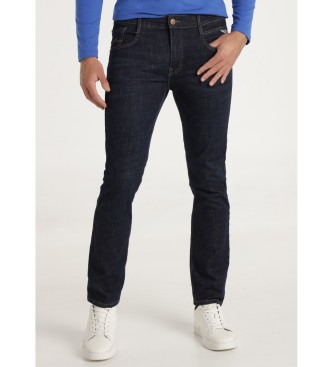 Six Valves para hombre. 500181672 Jeans Slim Tiro Medio Cross marino (28), Casual, Algodón, Denim
