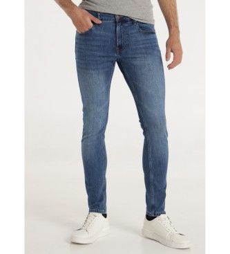 Six Valvesvoor mannen. 500161669 Medium wassing blauwe jeans (28), Casual, Katoen, Denim