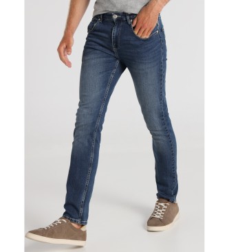 Jeans Slim fit Tiro Medio azul (33), Casual, Algodón, Denim