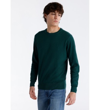 Six Valvesvoor mannen. 570131227 Trui met bubbels jacquard groen (XXL), Casual, Katoen