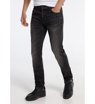 Six Valves para hombre. Pantalones Jeans Denim Dark Grey Slim | Slim