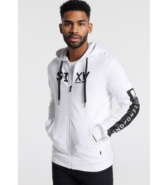 Six Valves para homem. Camisola de camisola Zip Hood Zerozone branco