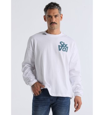 Six Valves para hombre. 560941648 Sudadera Patinete Blanco (XL), Casual, Algodón