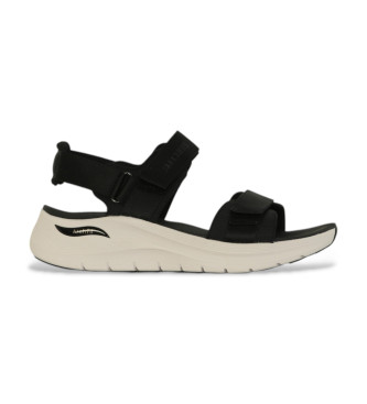Skechers för kvinnor. 119465 Arch Fit 2.0 Sandaler - Go-Ge Svart (41), 1 till 3 cm, Kardborreband, Casual
