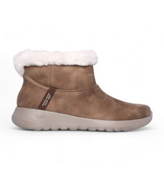 Skechers para mujer. 144800 Botines de Piel Slip-ins On the Go Joy Cozy Dream marrón (37), Plano, Ninguno, Casual