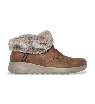 Skechers para mujer. 144803 Botines Slip-ins On the Go Joy Cozy Charm marrón (36), Tela, Plano, Ninguno, Casual