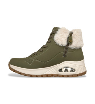 Skechers Para Mujer. 167274 Botines Uno Rugged Verde (36), Plano, 1 A 3Cm, Cremallera, Casual-image