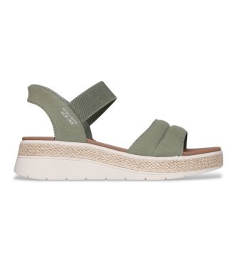 Skechers för kvinnor. 114413 Slip-ins Bobs Sun Ray sandaler olivgrön (41), Karta, 3 till 5 cm, Ingen, Casual