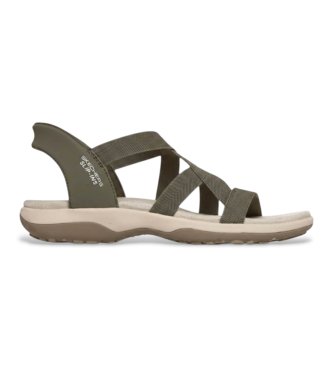Para mujer. 163460 Sandalias Slip-ins Reggae Slim Stretch Flex oliva (36), Plano, Ninguno, Casual, Beachwear
