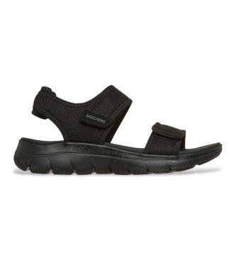Skechers för kvinnor. 163158 Summits Sandaler svart (36), 1 till 3 cm, Kardborreband, Casual, Strandkläder