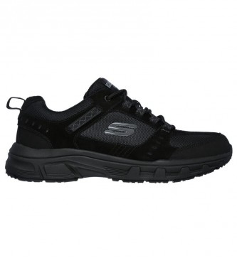Skechers para hombre. 51893 Zapatillas de ante Oak Canyon negro (42), Piel, Plano, 1 a 3cm, Cordones, Casual, Deportivo, Outdoor, Running