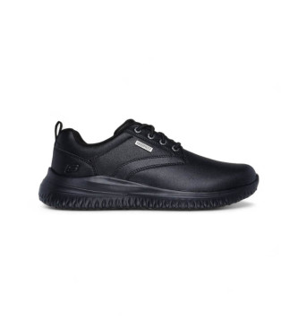 Skechers para hombre. 210661 Zapatillas de Piel Delson 3.0 Glavine negro (41), Plano, Cordones, Casual