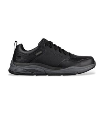 Skechers para hombre. 210021 Zapatillas de Piel Relaxed Fit Benago negro (42), Plano, Cordones, Casual