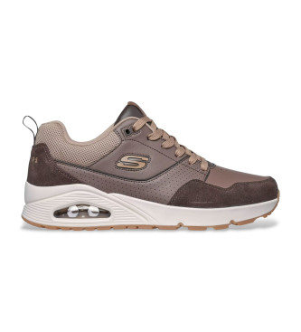 Skechers para hombre. 183020 Zapatillas de Piel Uno Retro One marrón (46), Plano, Cordones, Casual