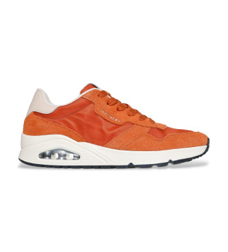 Skechers Para Hombre. 183053 Zapatillas De Piel Uno Vintage Dayz Naranja (42), Plano, Cordones, Casual-image