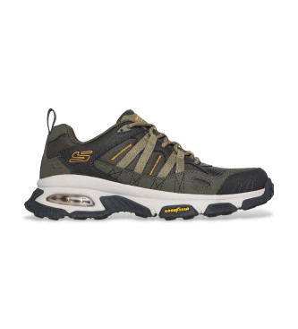 Skechers para hombre. 237211 Zapatillas Skech Air Envoy Buyers Peak verde oliva (45), Plano, Cordones, Casual