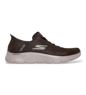 Skechers para hombre. 216326 Zapatillas Slip-Ins: GO WALK Flex - Smooth Motion marrón (46), Tela, Plano, Ninguno, Casual