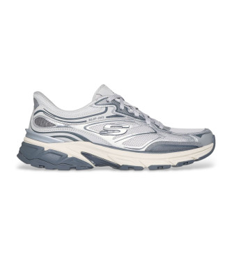 Skechers para mujer. 150710 Zapatillas Slip-ins: Stamina Sport platerado (41), Plata, Plano, Cordones, Casual, Deportivo, Multideporte