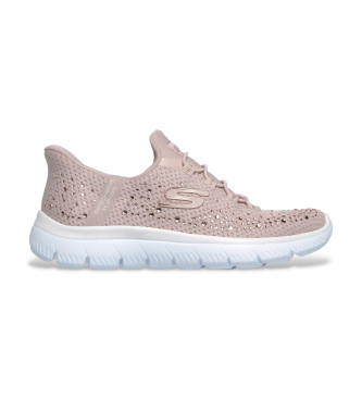 Skechers para mujer. 150273 Zapatillas Slip-ins Summits Brilliant Shine rosa (41), Plano, Cordones, Casual