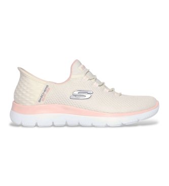 Skechers para mujer. 150123 Zapatillas Slip-ins Summits Diamond Dream beige, rosa (37), Plano, Cordones, Casual