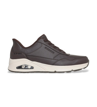 Skechers para hombre. 183023 Zapatillas Slip-ins Uno Banksia Luxe marrón (42), Plano, Cordones, Casual