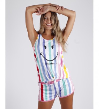 Aznar Innova para mulher. Pijamas SMILEY Braces Arco-Ã­ris multicolor