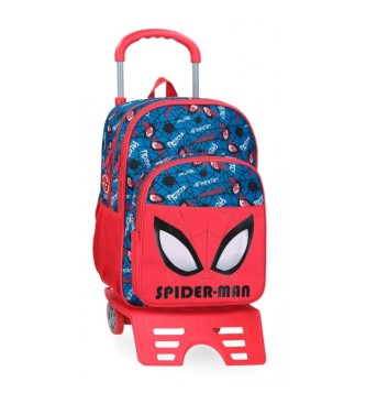 Joumma Bags unisex para niños. 42524T1 Mochila Spiderman Authentic dos compartimentos con carro rojo (OSFA), Casual, Poliéster, moda infanti