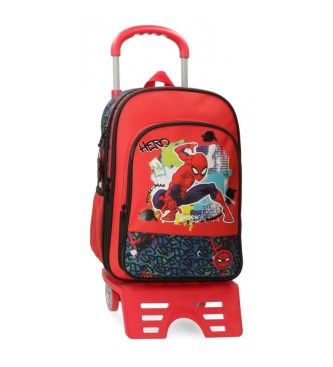 Joumma Bags unisex para niños. 29324T1 Mochila Spiderman urban dos compartimentos con carro rojo (OSFA), Casual, Poliéster, moda infantil, J