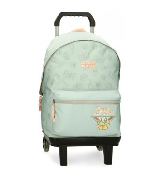 Joumma Bags unisex para niños. 38123T1 Mochila escolar Grogu con porta tablet y carro verde (OSFA), Casual, Poliéster, moda infantil, Joumma