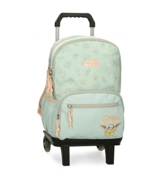 Joumma Bags unisex para niños. 38127T1 Mochila escolar Grogu doble compartimento verde (OSFA), Casual, Poliéster, moda infantil, Joumma Bags