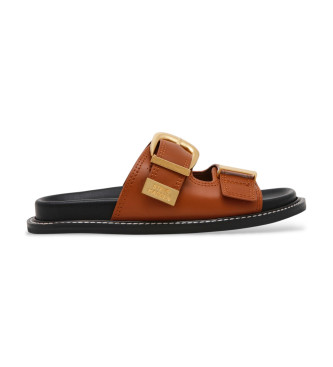Steve Madden para mujer. SM19000133 Sandalias Arch-E marrón (36), Plano, Ninguno, Casual