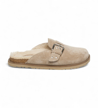 Steve Madden para mujer. SM11003242 Zuecos de Piel Evergreen taupe (36), Plano, Ninguno, Casual