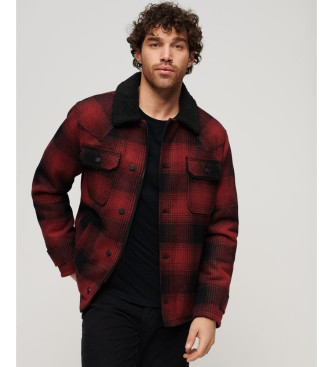 Superdry para hombre. M5011680A Abrigo de lana Chore Merchant Store rojo (XXL), Casual, Acrílico