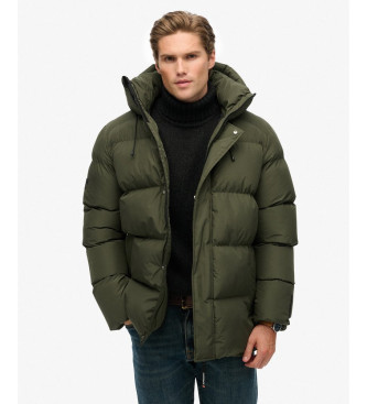 Superdry para hombre. M5012285A Abrigo Five verde (S), Casual, Poliéster Reciclado, Sostenible