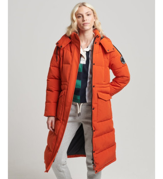 Superdry para mujer. W5011188A Abrigo largo acolchado Everest naranja (XS), Casual, Poliéster