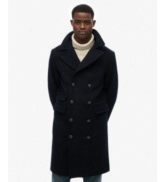 Superdry Abrigo Merchant Wool Blend Long marino