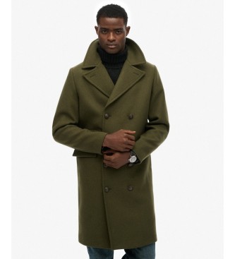 Superdry Abrigo Merchant Wool Blend Long verde