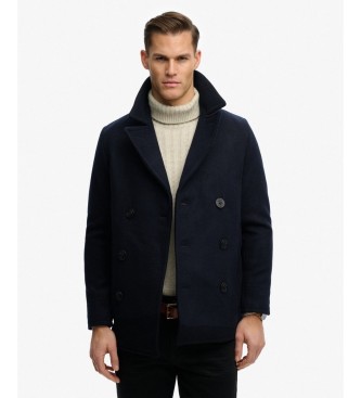 Superdry Abrigo Merchant Wool Blend PEA marino