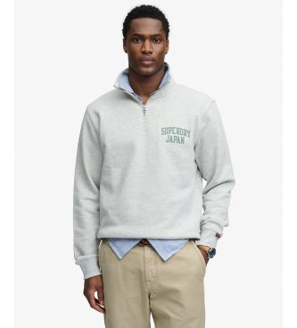 Superdry Sudadera Ath Ess Half Zip gris